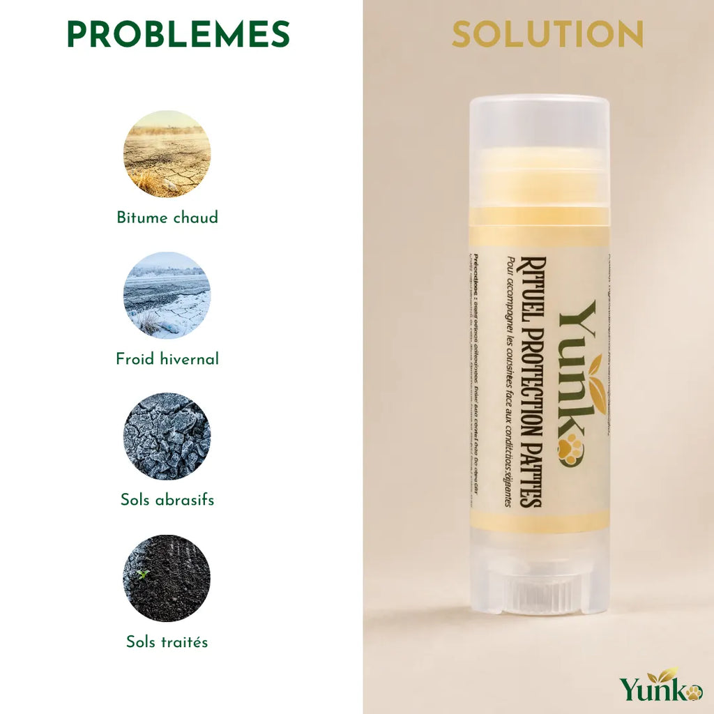 Yunko - Rituel protection pattes - protéger les pattes du chien contre le bitume chaud, le froid, les sols abrasifs ou les sols traités